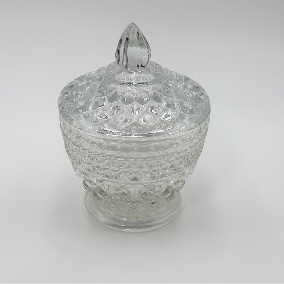 Anchor Hocking Other - Vintage Anchor Hocking Wexford‎ Sugar Bowl and Lid Cut Glass Apothecary Jar
